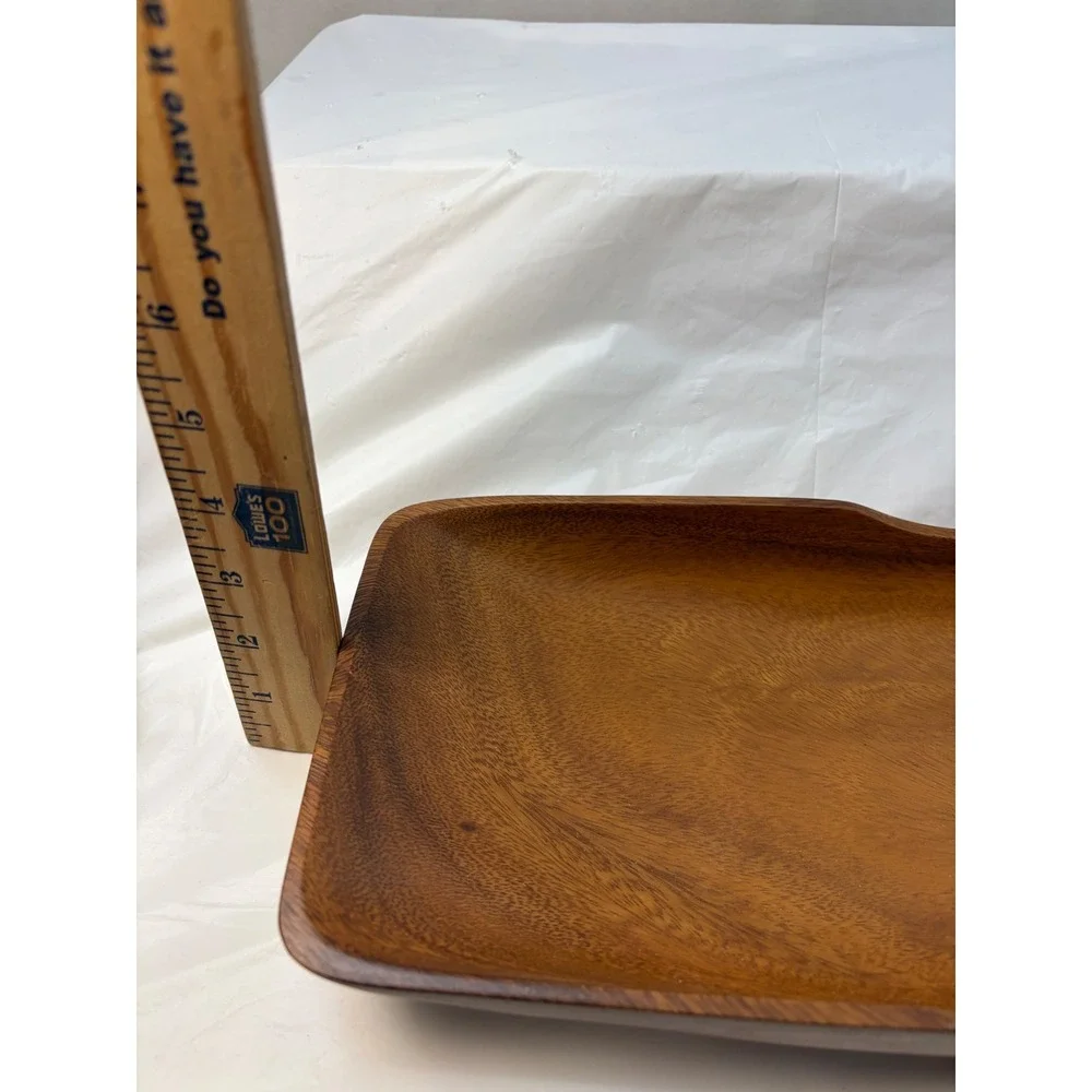 Vintage Rosas Philippine Handicrafts Monkey Pod Wood Serving Tray & Salad Server